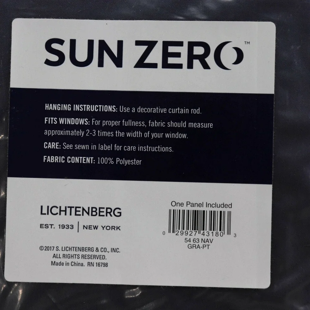 Sun Zero Barrow Energy Efficient Rod Pocket Curtain Panel, 54